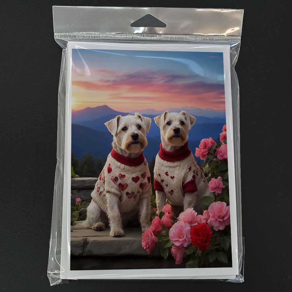 Sealyham Terrier Two Hearts Greeting Cards Pack of 8
