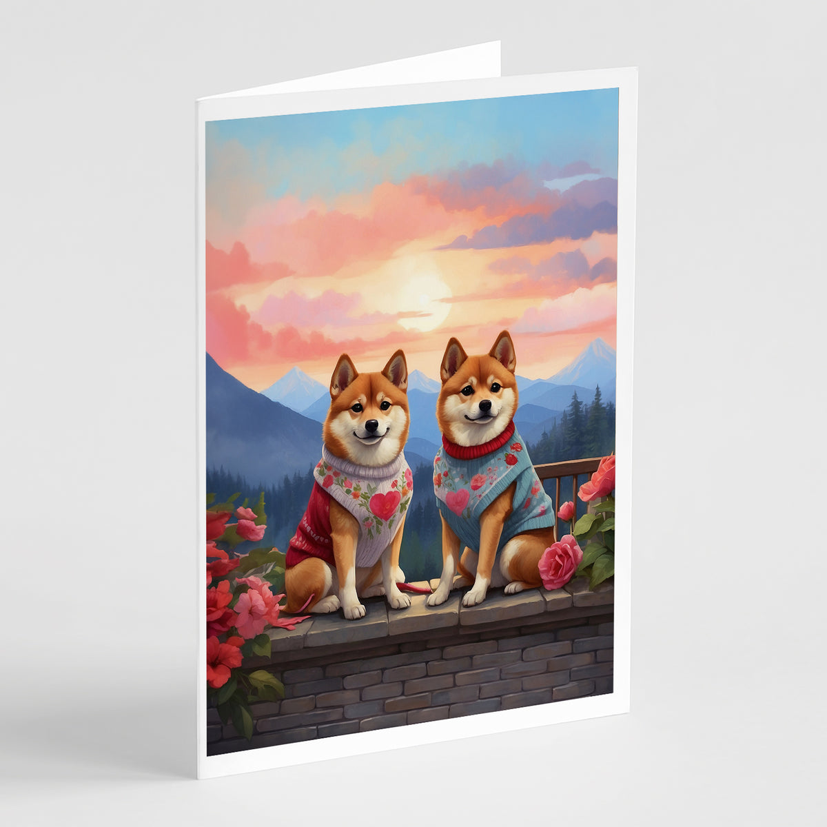 Buy this Shiba Inu Two Hearts Greeting Cards Pack of 8