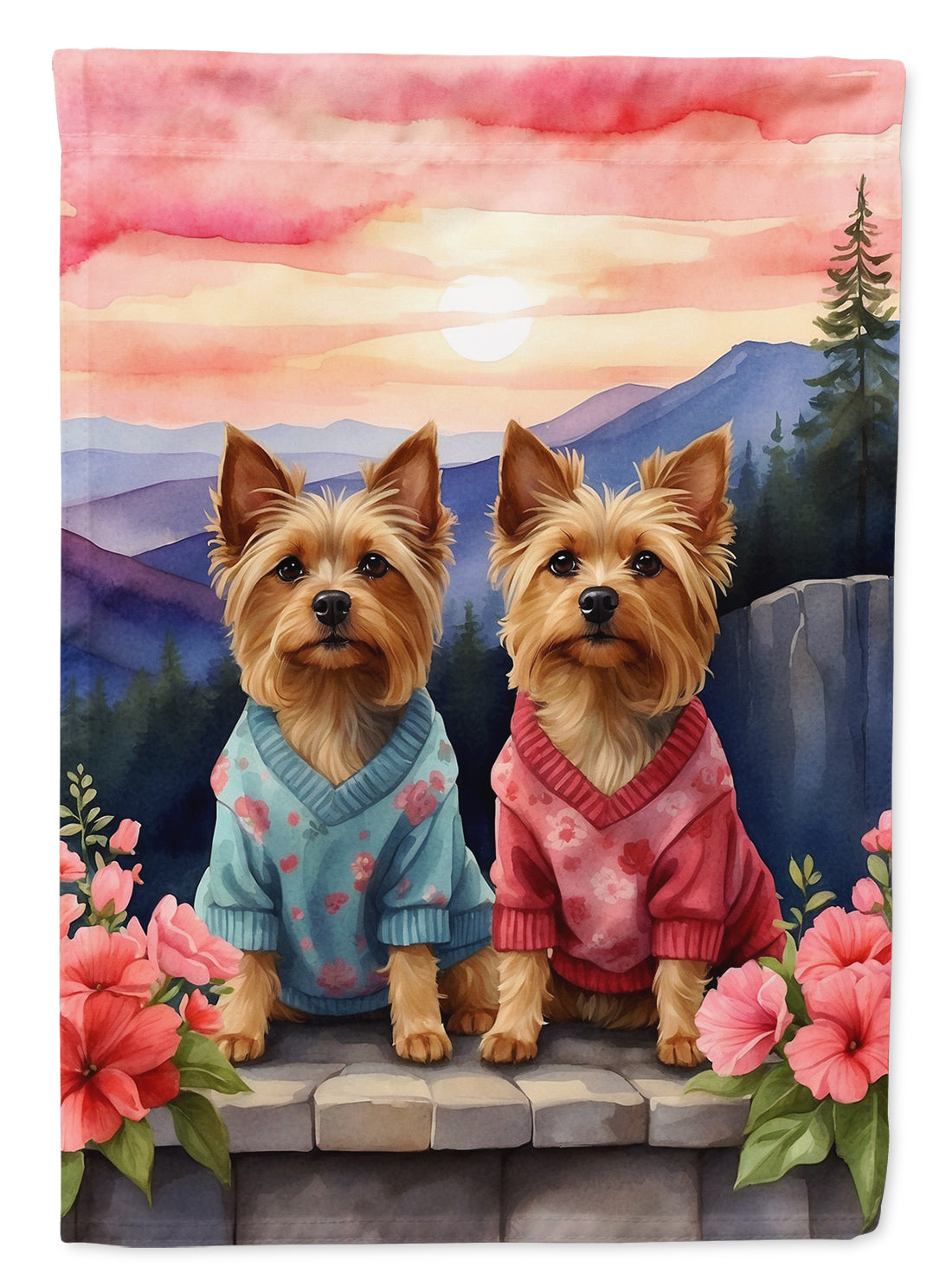 Buy this Silky Terrier Two Hearts House Flag