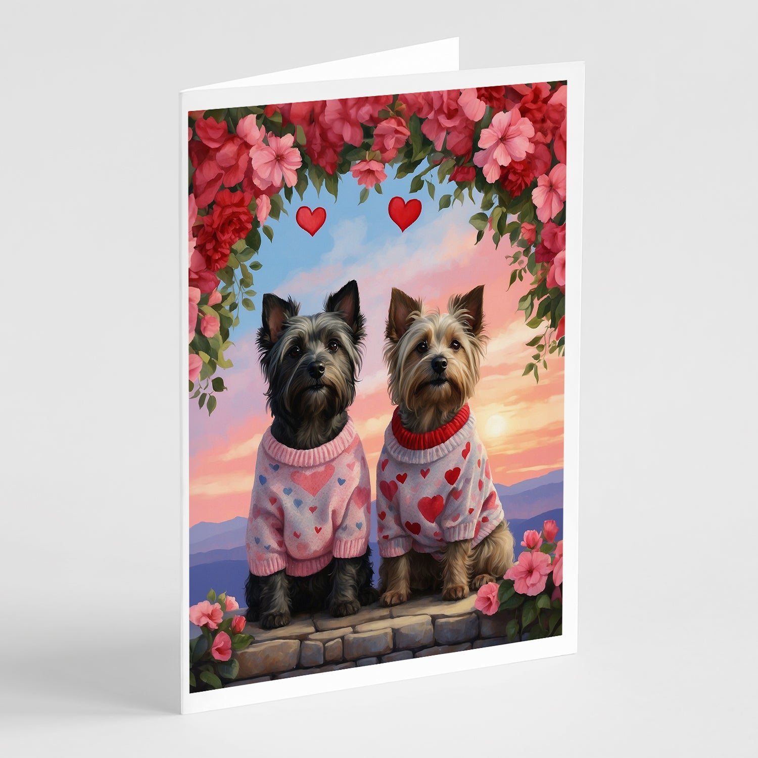 Buy this Skye Terrier Two Hearts Greeting Cards Pack of 8