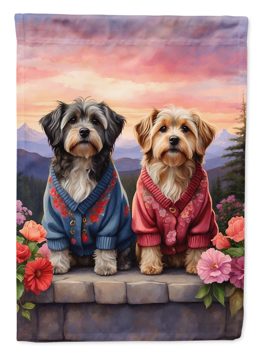 Buy this Tibetan Terrier Two Hearts House Flag