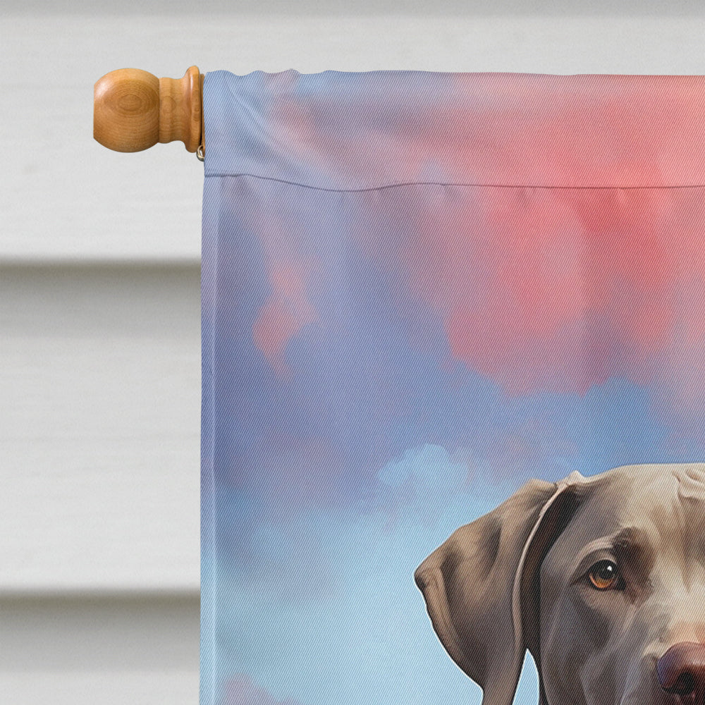 Weimaraner Two Hearts House Flag