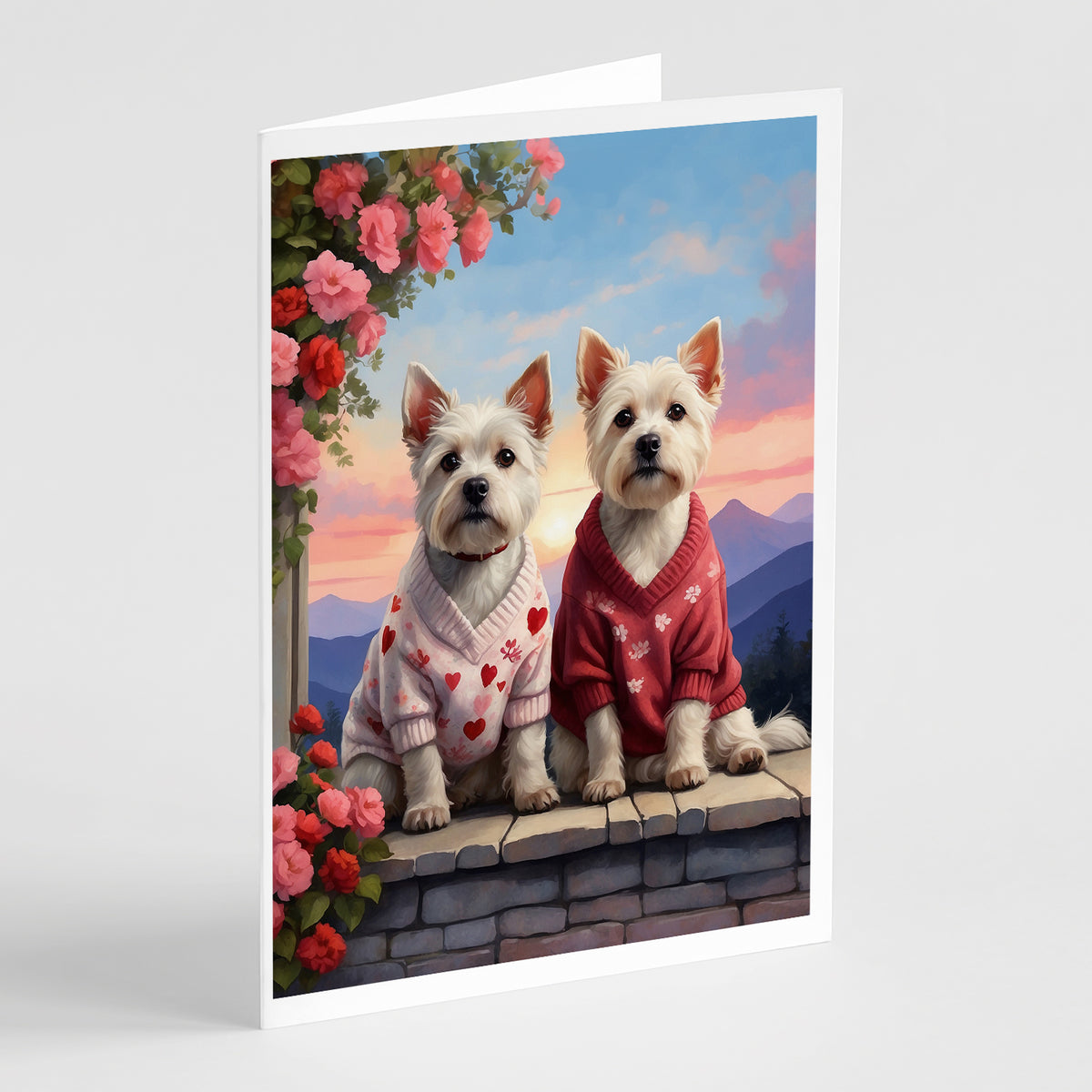 Buy this Westie Two Hearts Greeting Cards Pack of 8