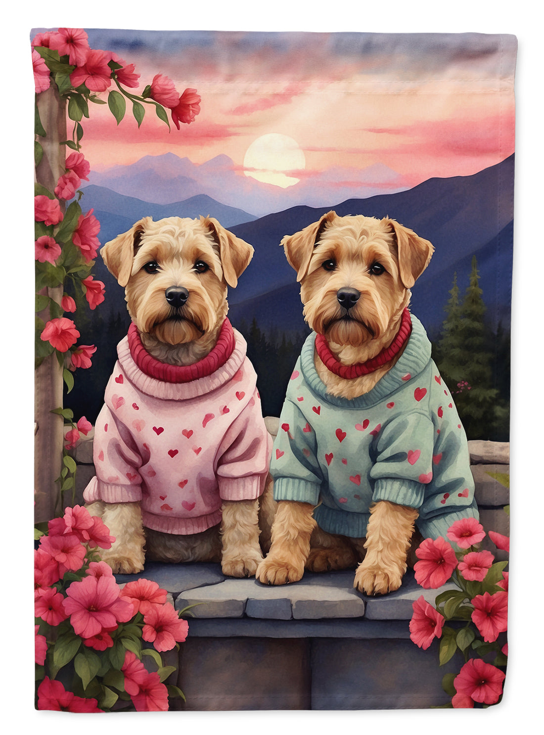 Buy this Wheaten Terrier Two Hearts House Flag
