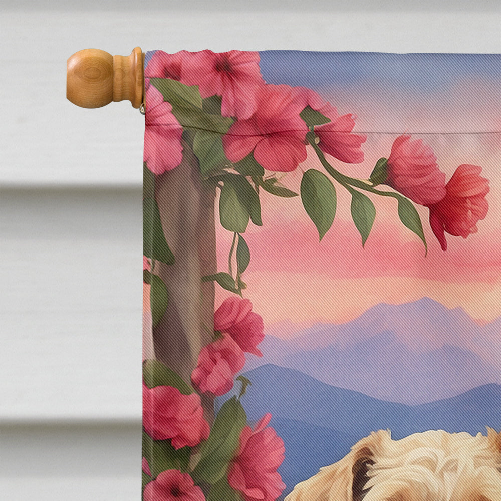 Wheaten Terrier Two Hearts House Flag