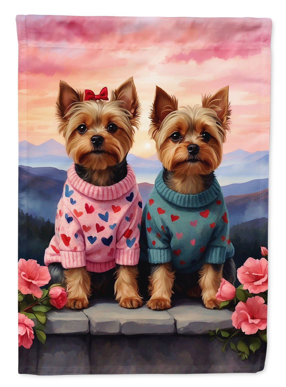 Buy this Yorkshire Terrier Two Hearts House Flag