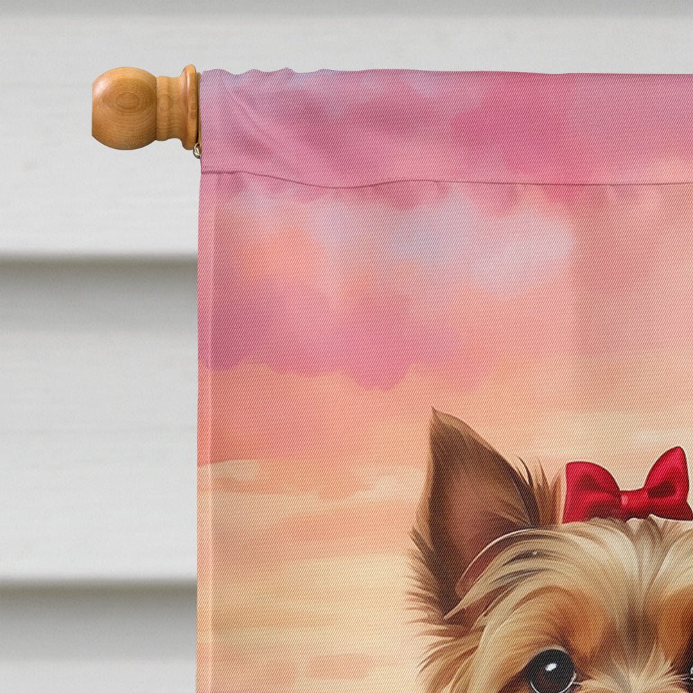 Yorkshire Terrier Two Hearts House Flag