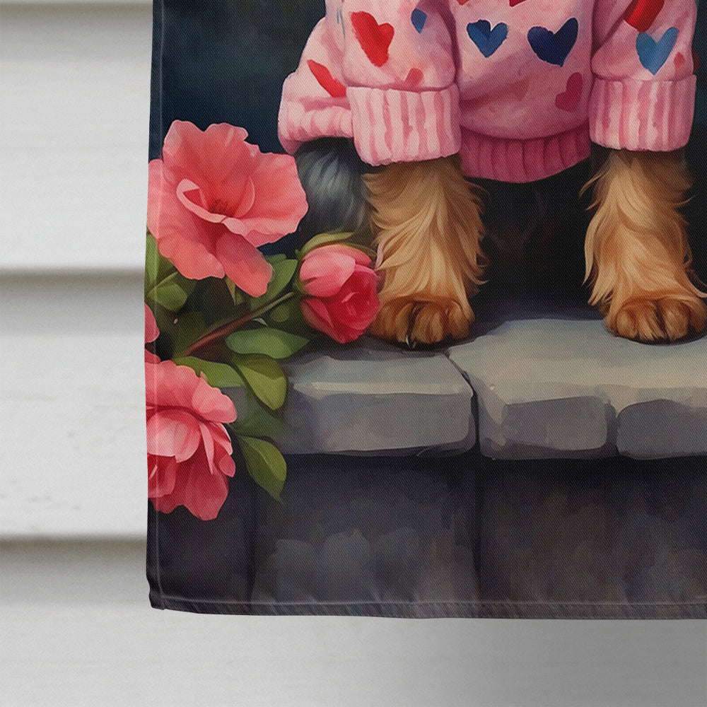Yorkshire Terrier Two Hearts House Flag