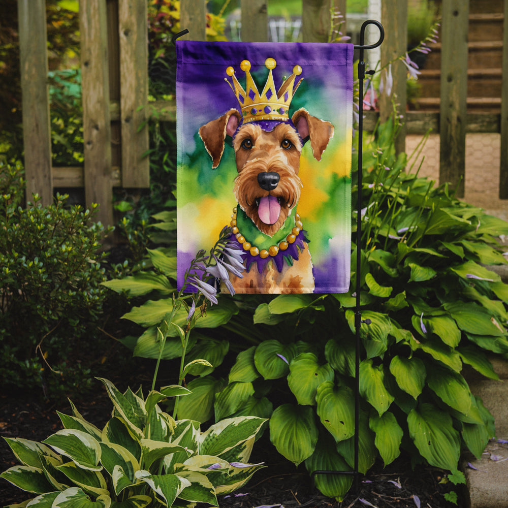 Airedale Terrier King of Mardi Gras Garden Flag