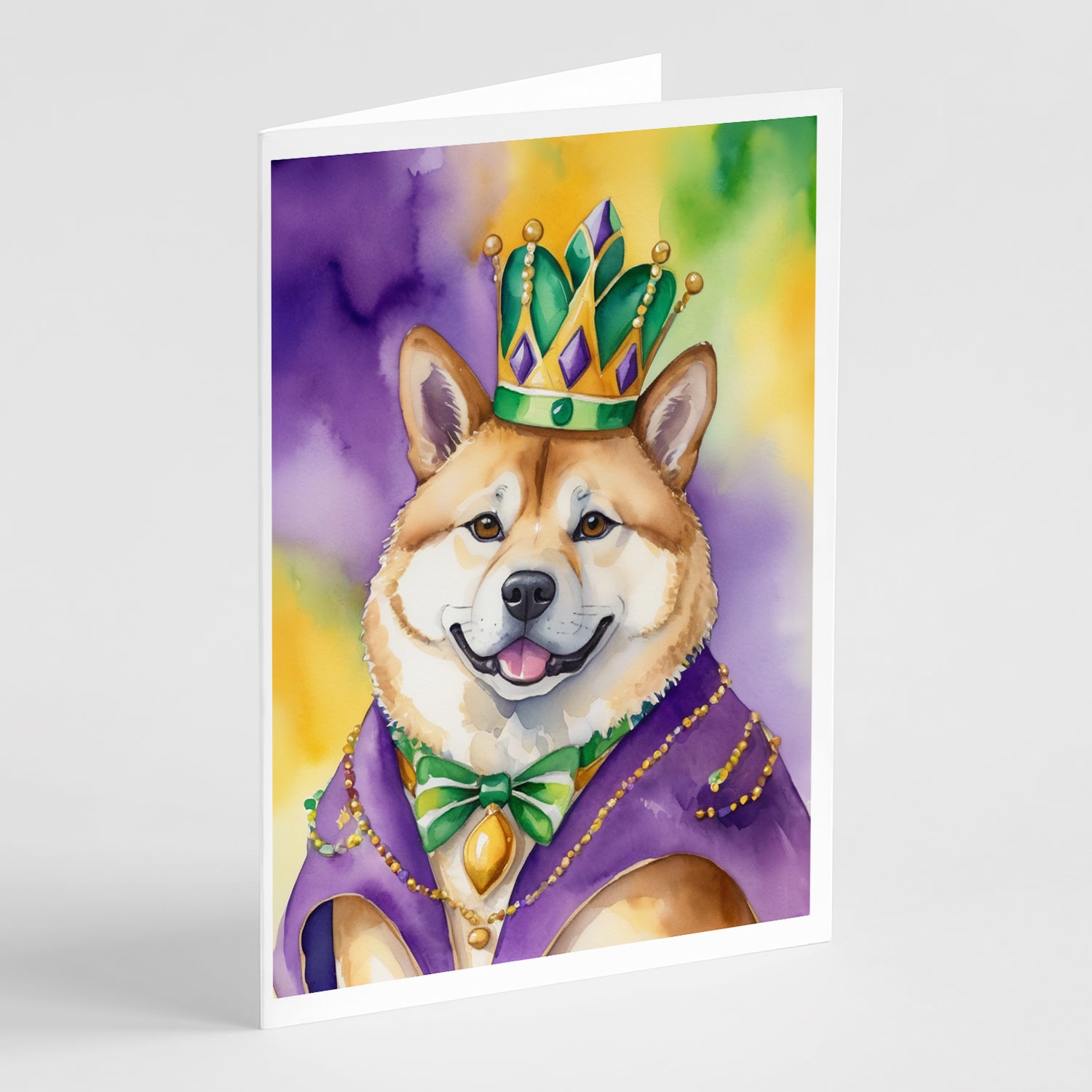 Buy this Akita King of Mardi Gras Greeting Cards Pack of 8
