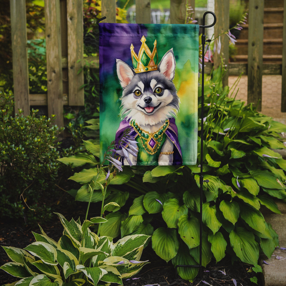 Alaskan Klee Kai King of Mardi Gras Garden Flag