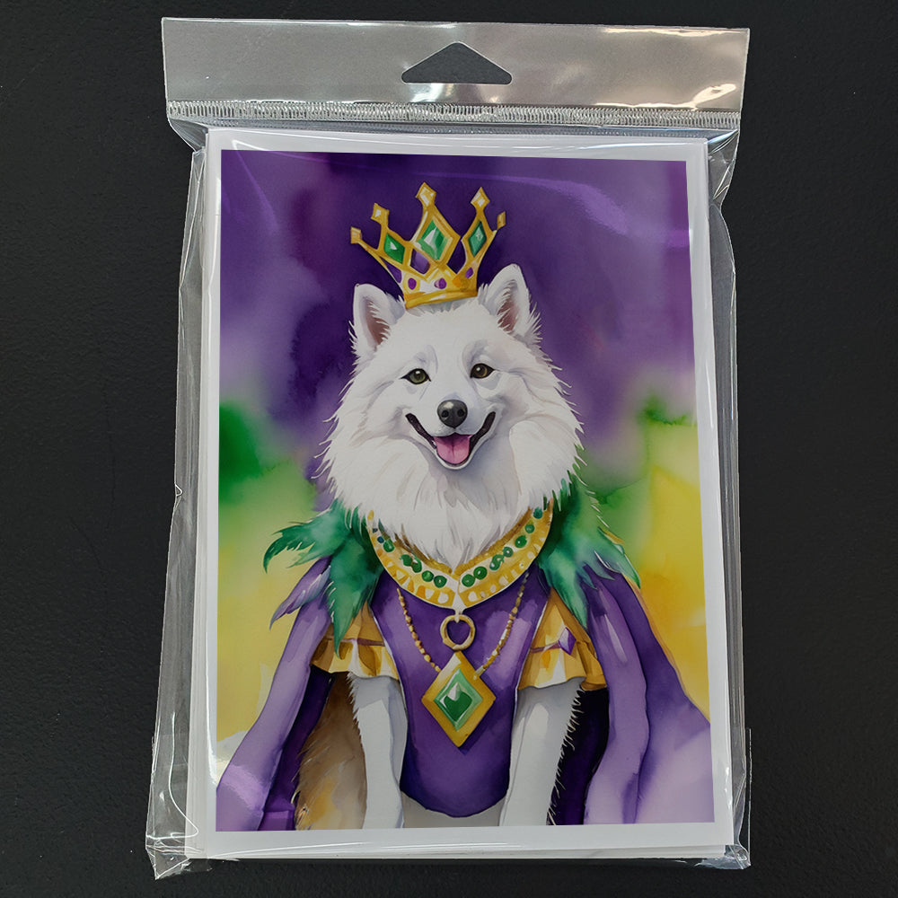American Eskimo King of Mardi Gras Greeting Cards Pack of 8