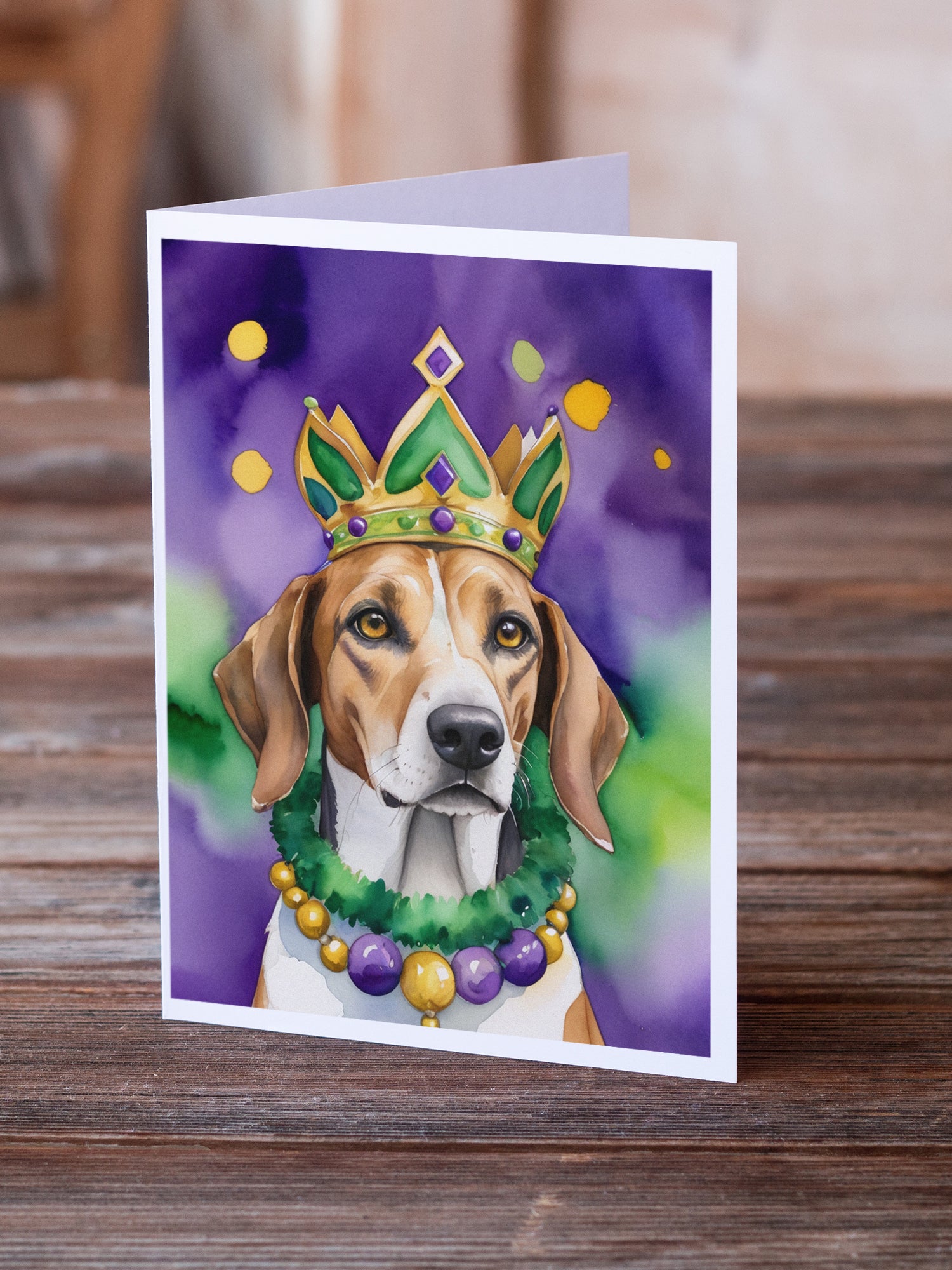 Buy this American Foxhound King of Mardi Gras Greeting Cards Pack of 8