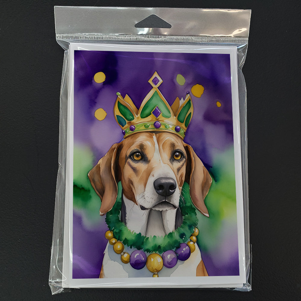 American Foxhound King of Mardi Gras Greeting Cards Pack of 8