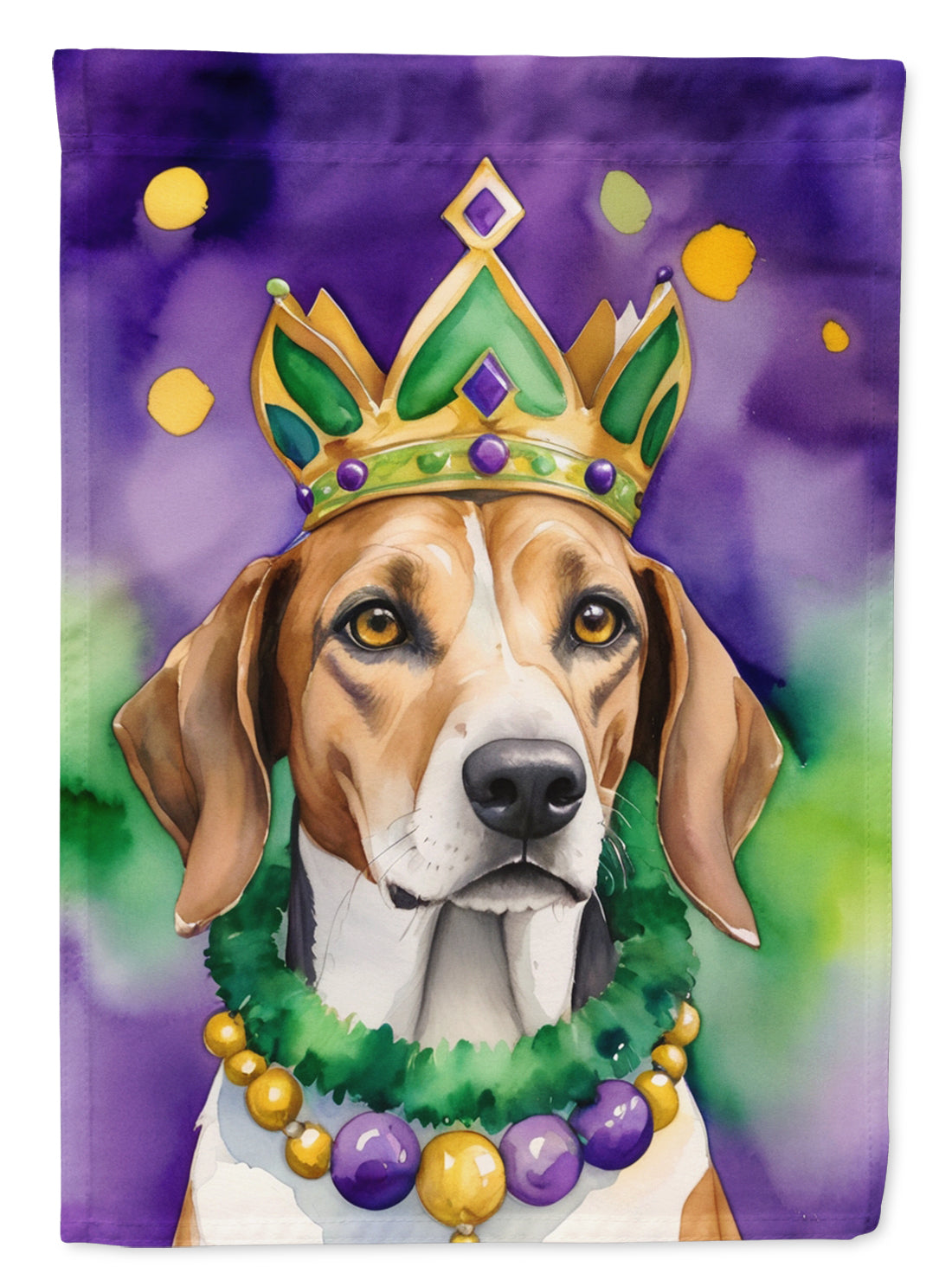 Buy this American Foxhound King of Mardi Gras Garden Flag