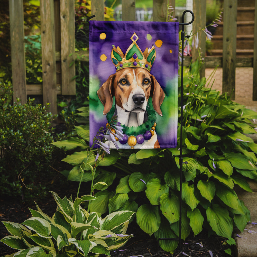 American Foxhound King of Mardi Gras Garden Flag
