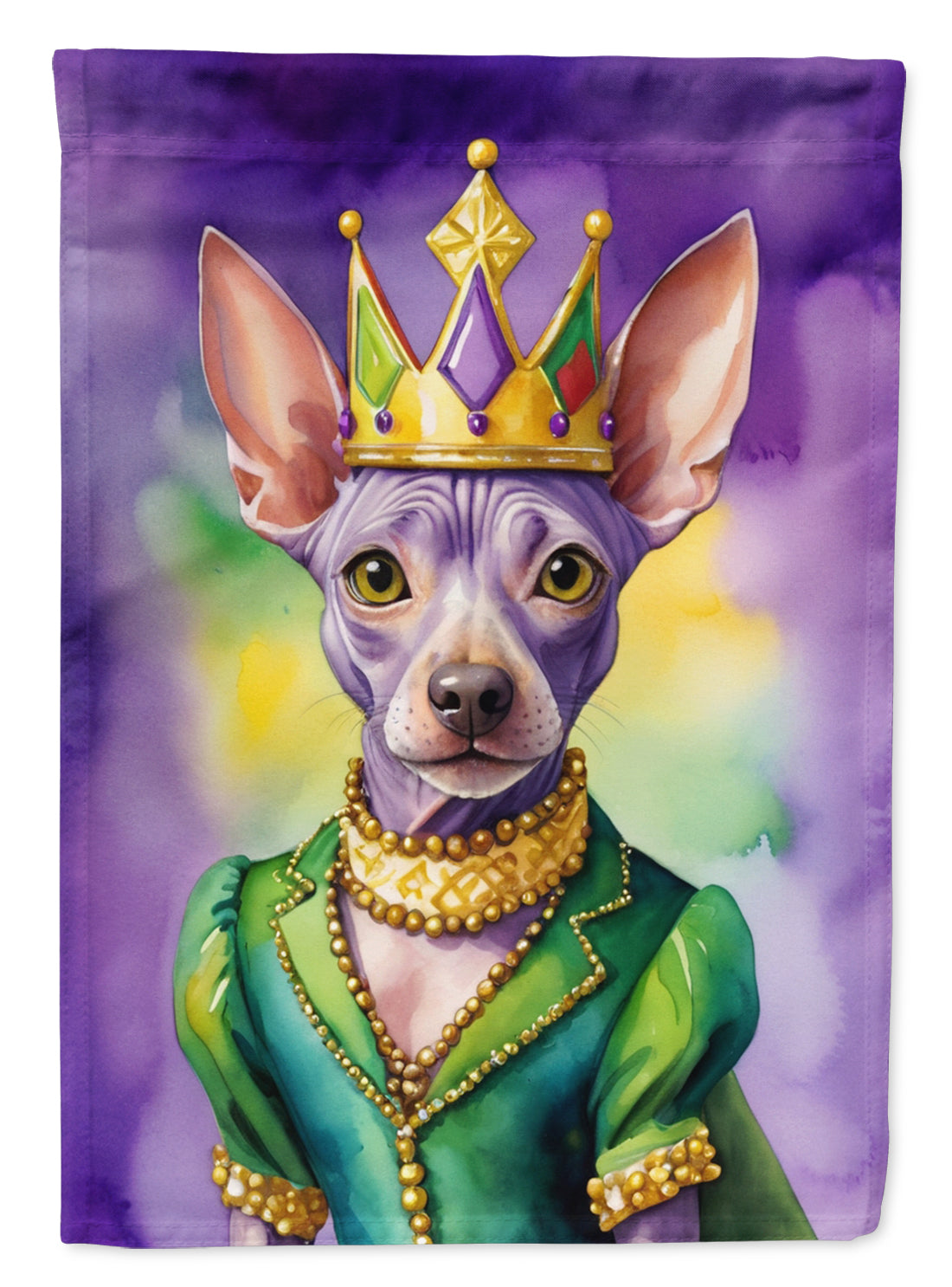 Buy this American Hairless Terrier King of Mardi Gras House Flag