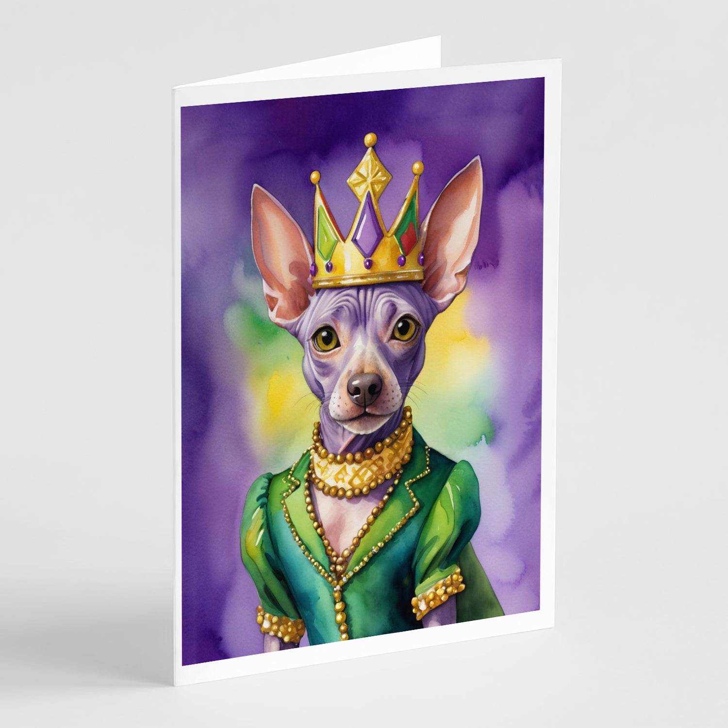 Buy this American Hairless Terrier King of Mardi Gras Greeting Cards Pack of 8