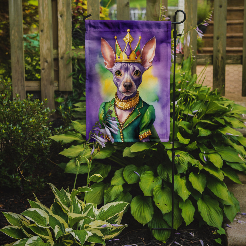 American Hairless Terrier King of Mardi Gras Garden Flag