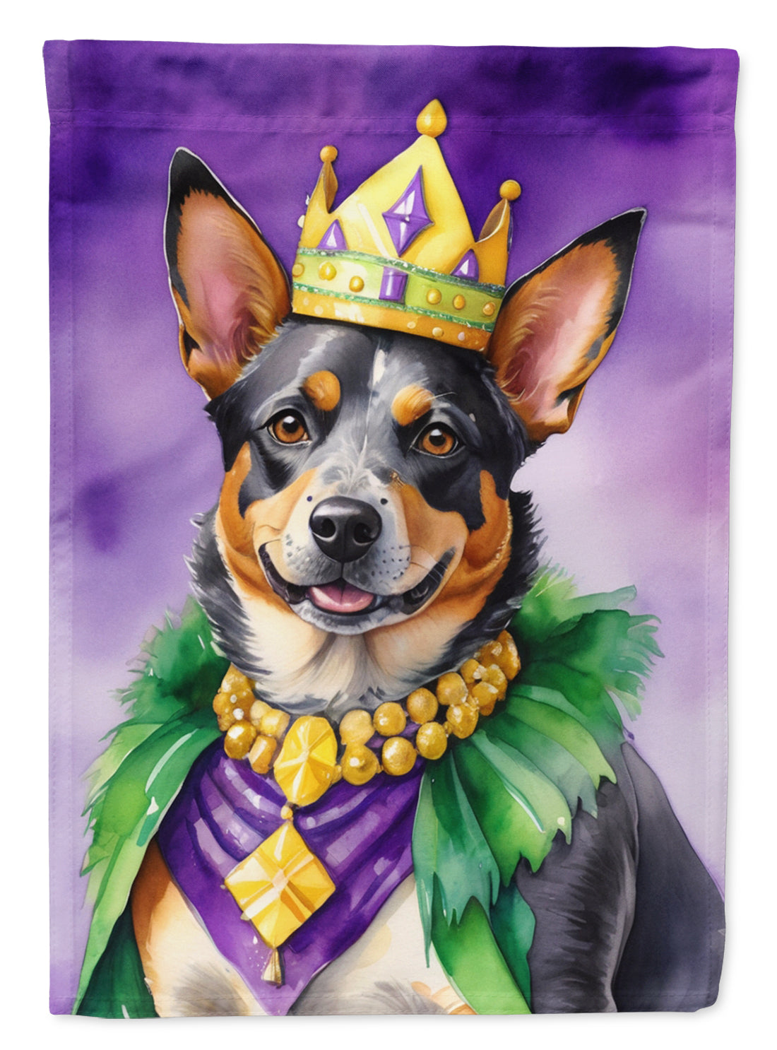 Buy this Australian Cattle Dog King of Mardi Gras Garden Flag