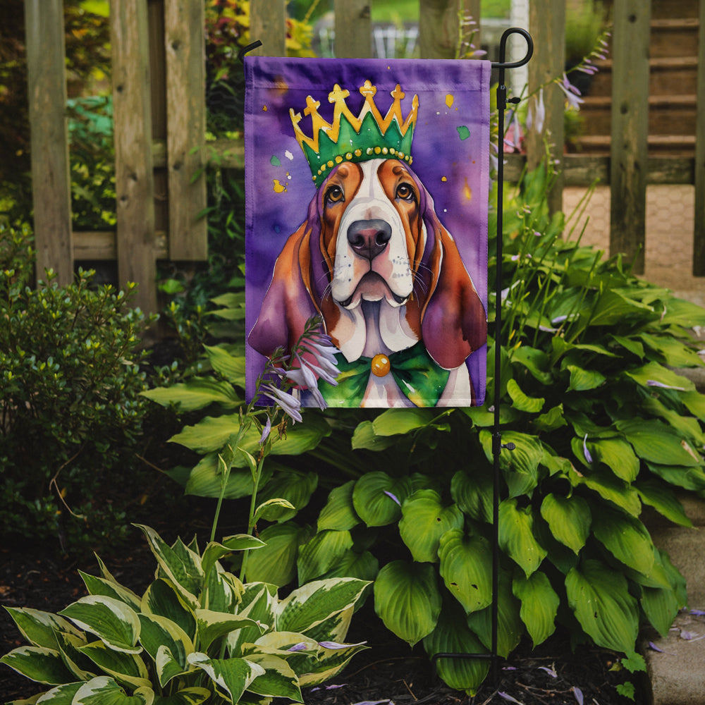 Buy this Basset Hound King of Mardi Gras Garden Flag