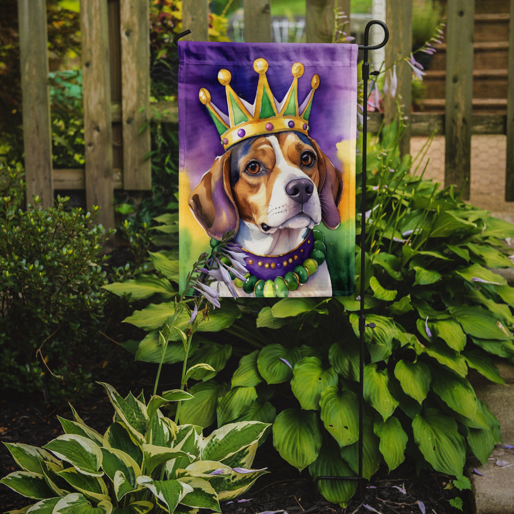 Beagle King of Mardi Gras Garden Flag