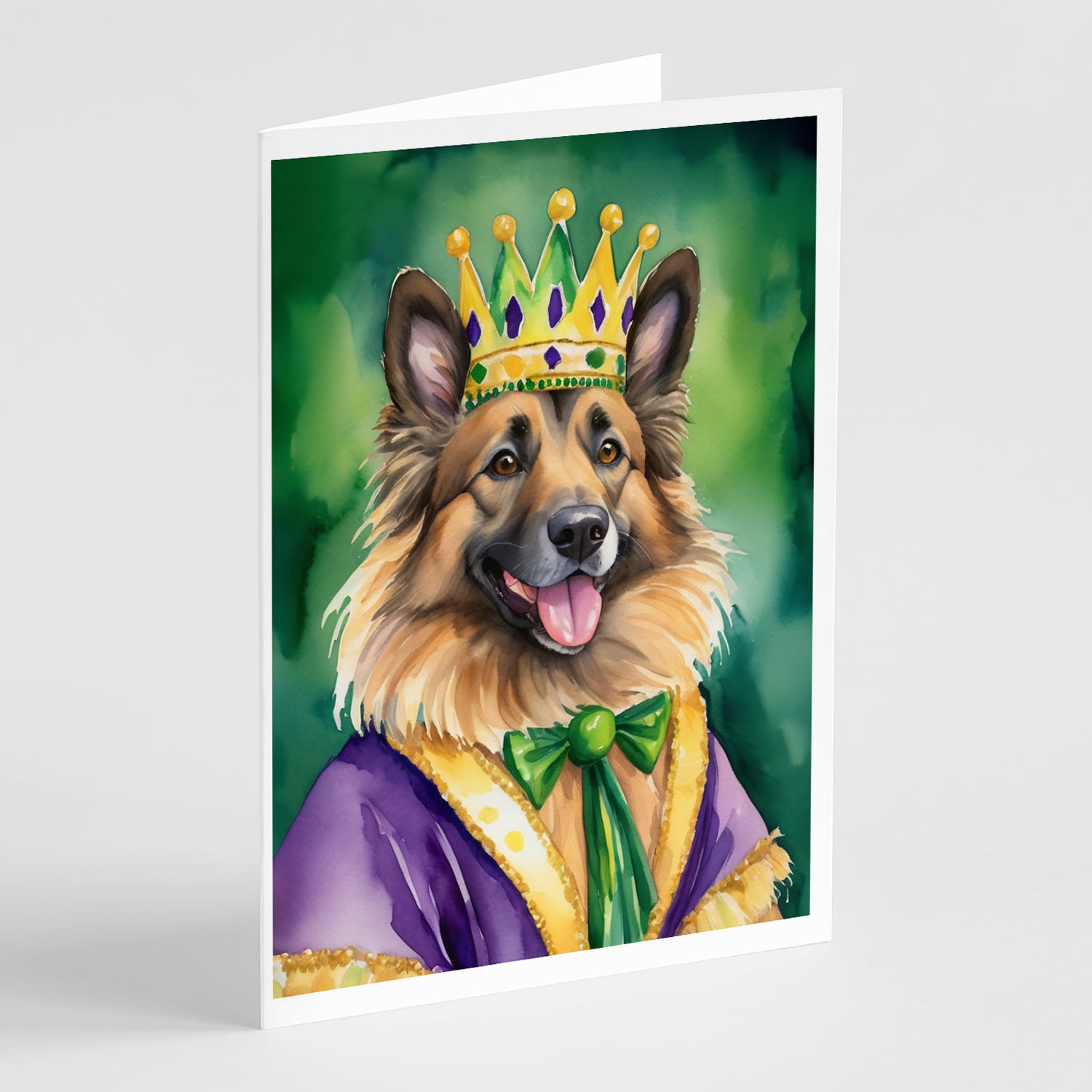 Buy this Belgian Tervuren King of Mardi Gras Greeting Cards Pack of 8