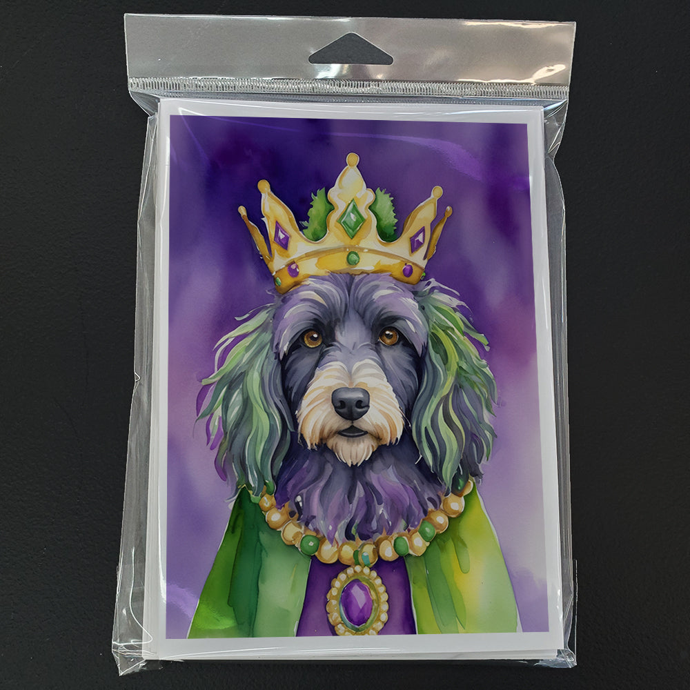 Bergamasco Sheepdog King of Mardi Gras Greeting Cards Pack of 8