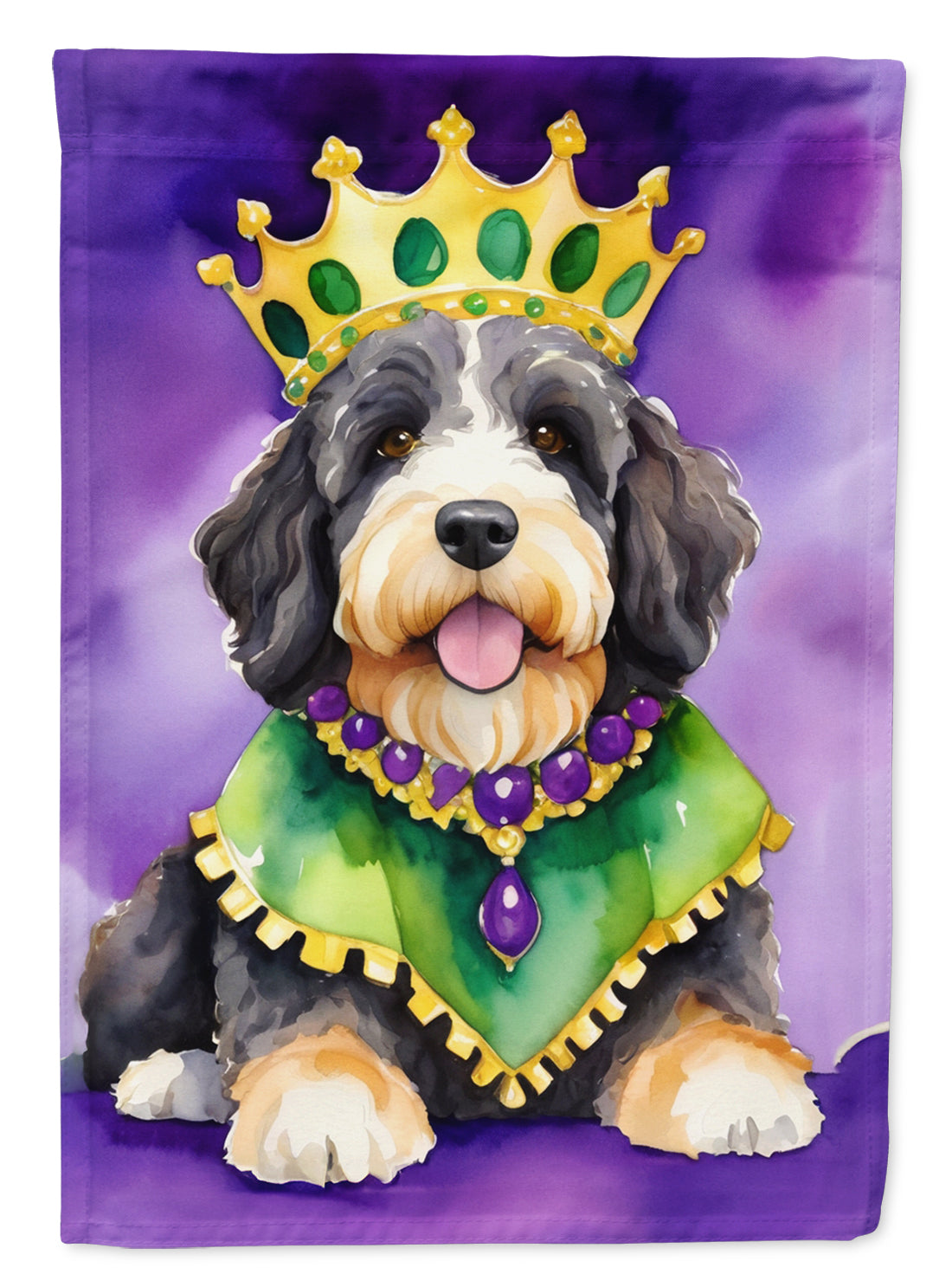 Buy this Bernedoodle King of Mardi Gras House Flag