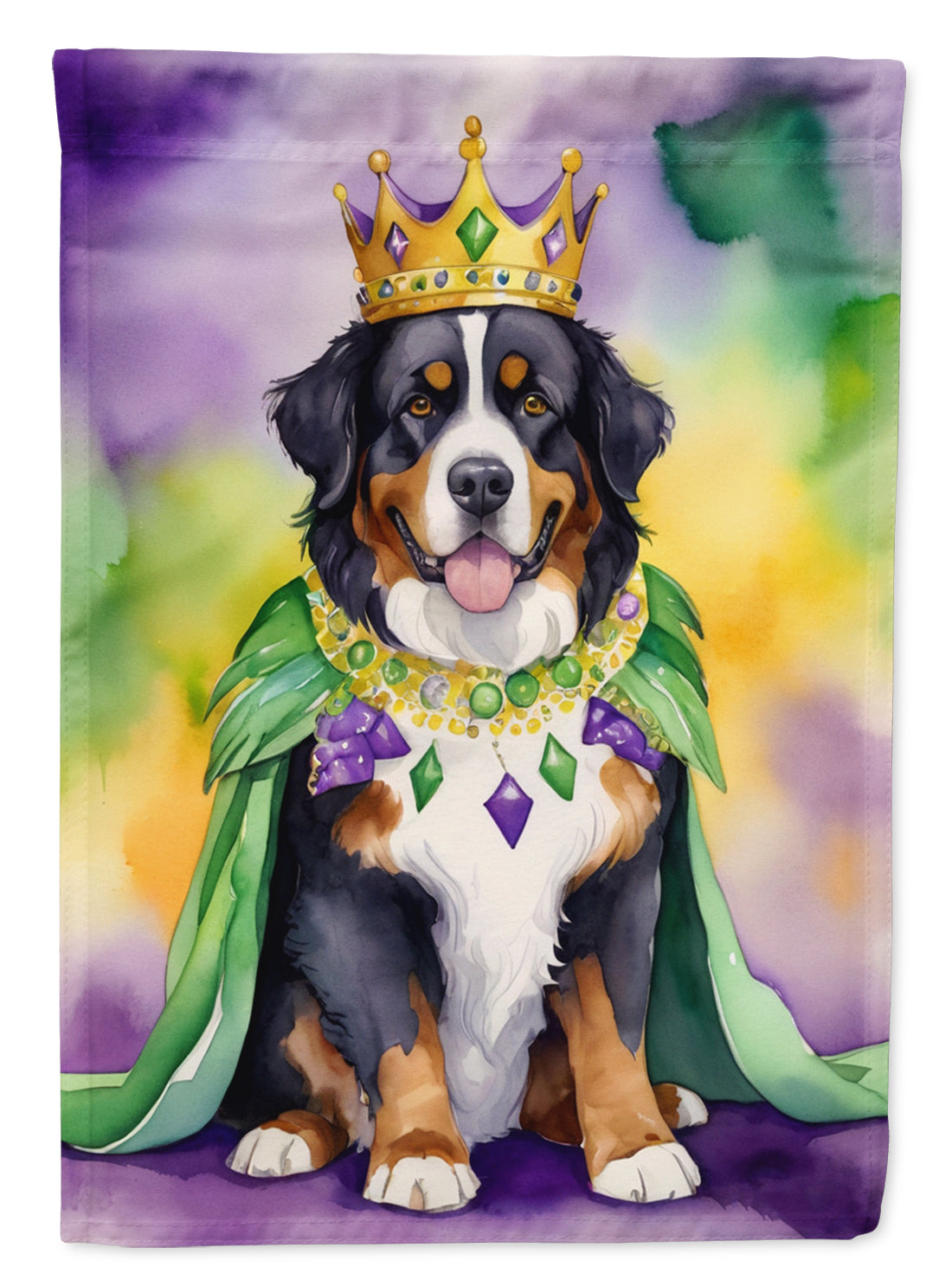 Buy this Bernese Mountain Dog King of Mardi Gras House Flag