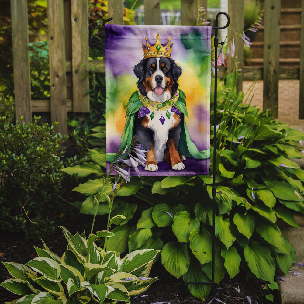 Buy this Bernese Mountain Dog King of Mardi Gras Garden Flag