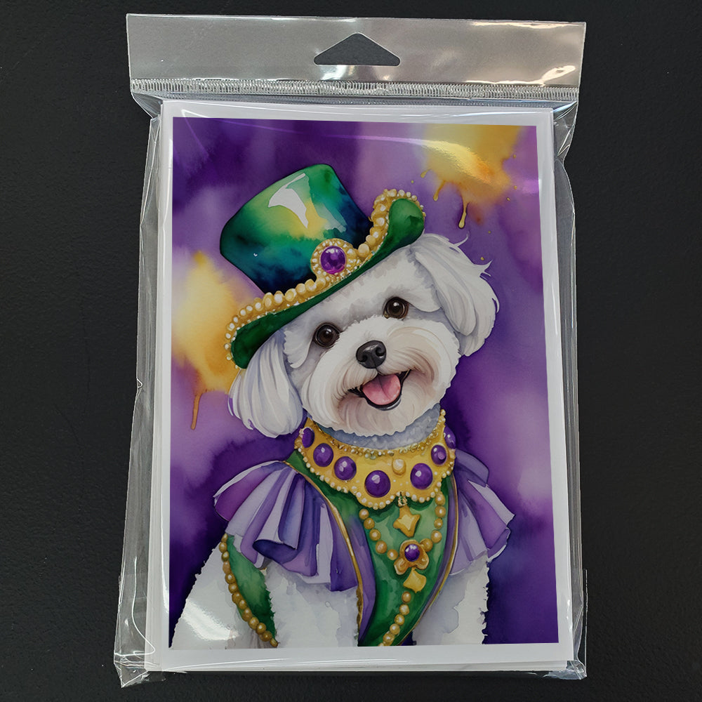 Bichon Frise King of Mardi Gras Greeting Cards Pack of 8