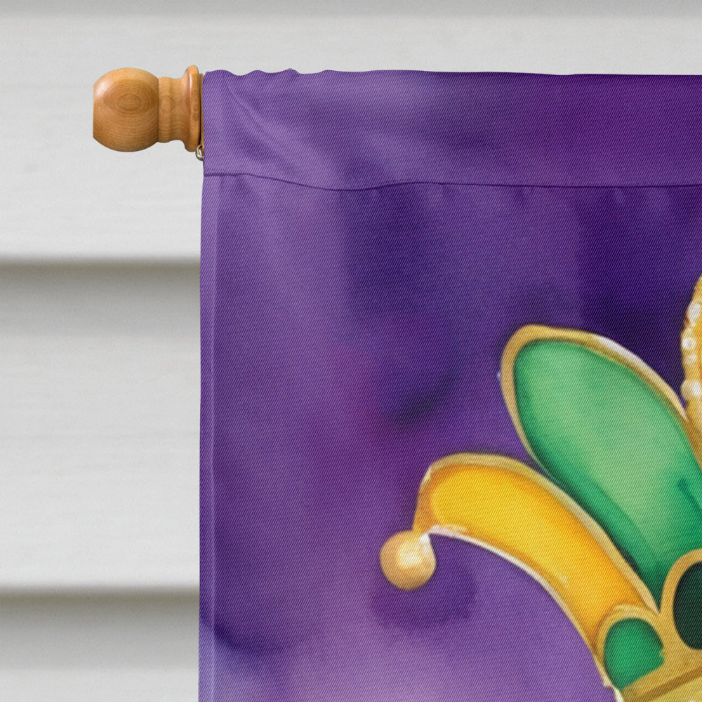 Black and Tan Coonhound King of Mardi Gras House Flag