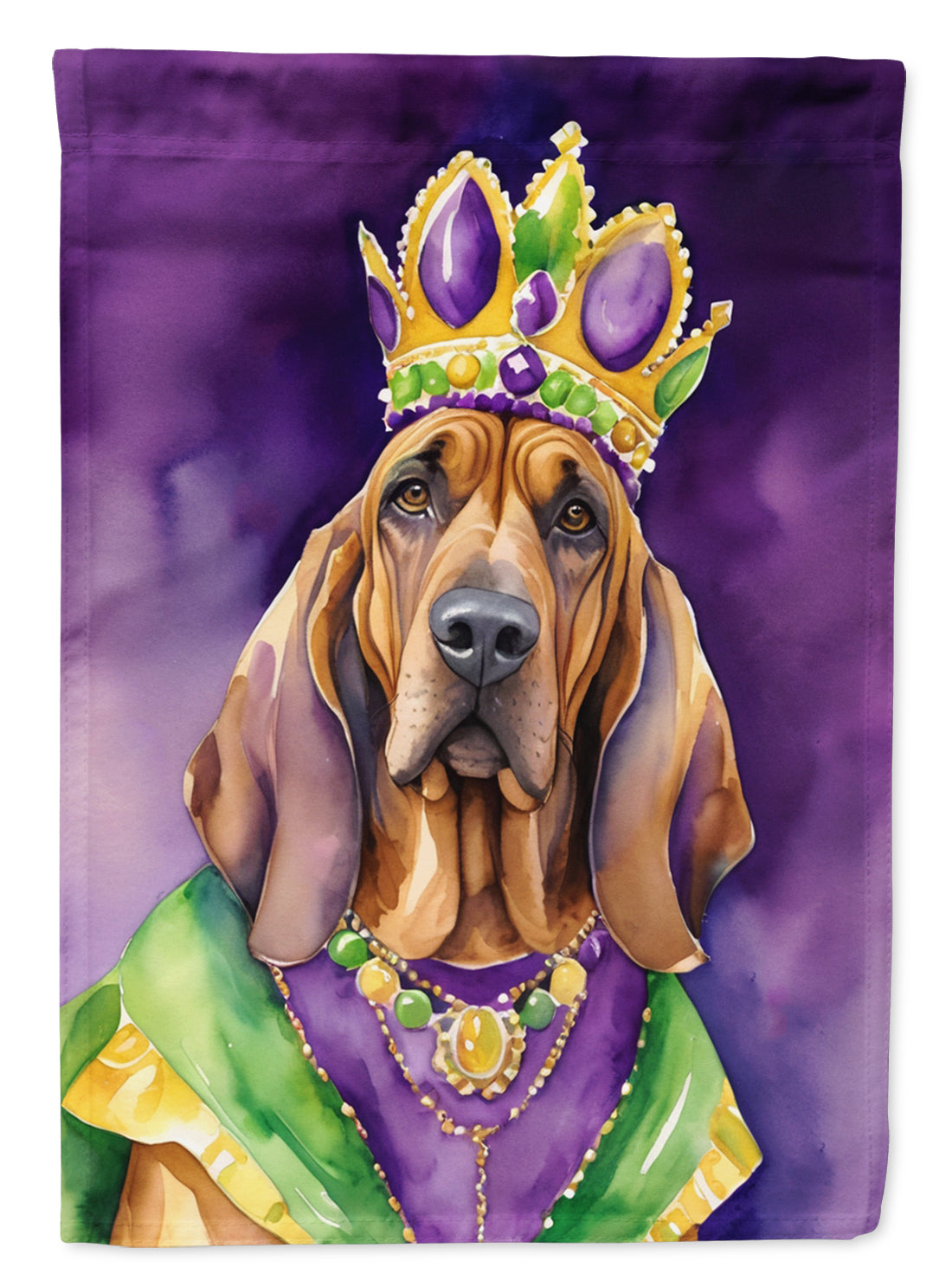 Buy this Bloodhound King of Mardi Gras House Flag