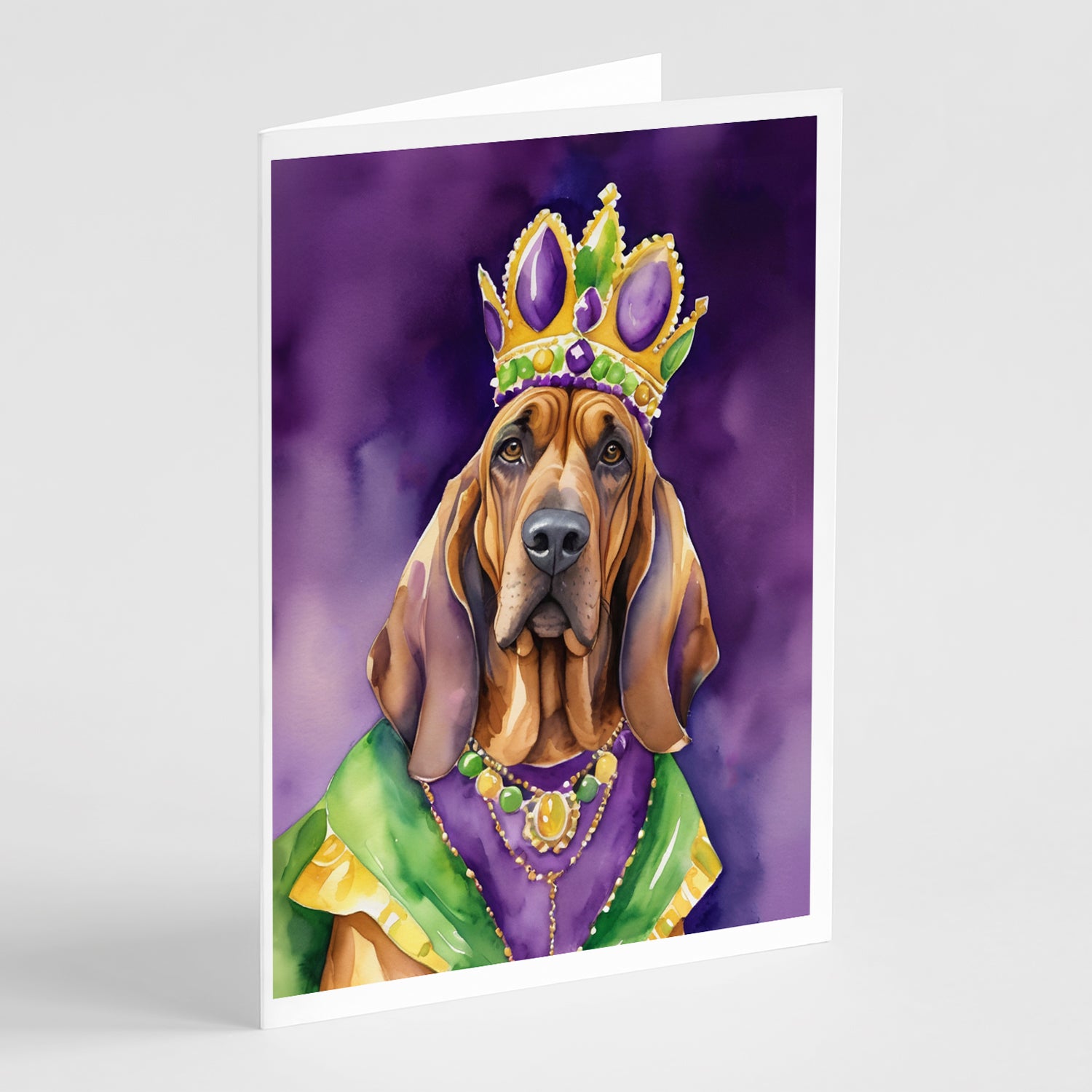 Buy this Bloodhound King of Mardi Gras Greeting Cards Pack of 8