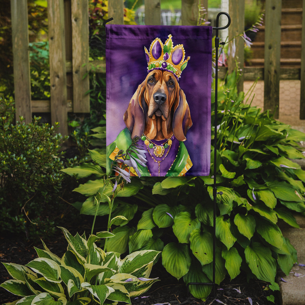 Bloodhound King of Mardi Gras Garden Flag