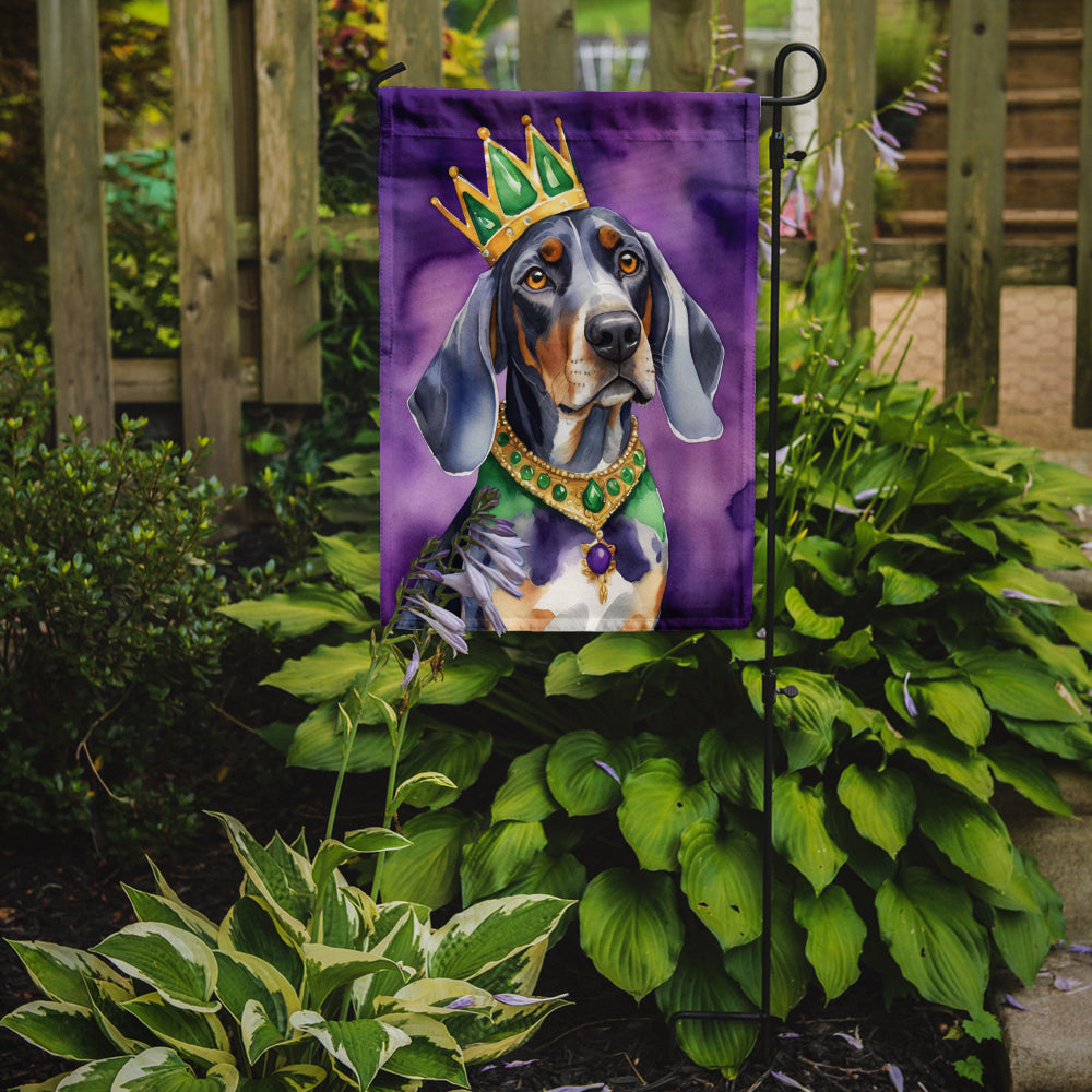 Buy this Bluetick Coonhound King of Mardi Gras Garden Flag