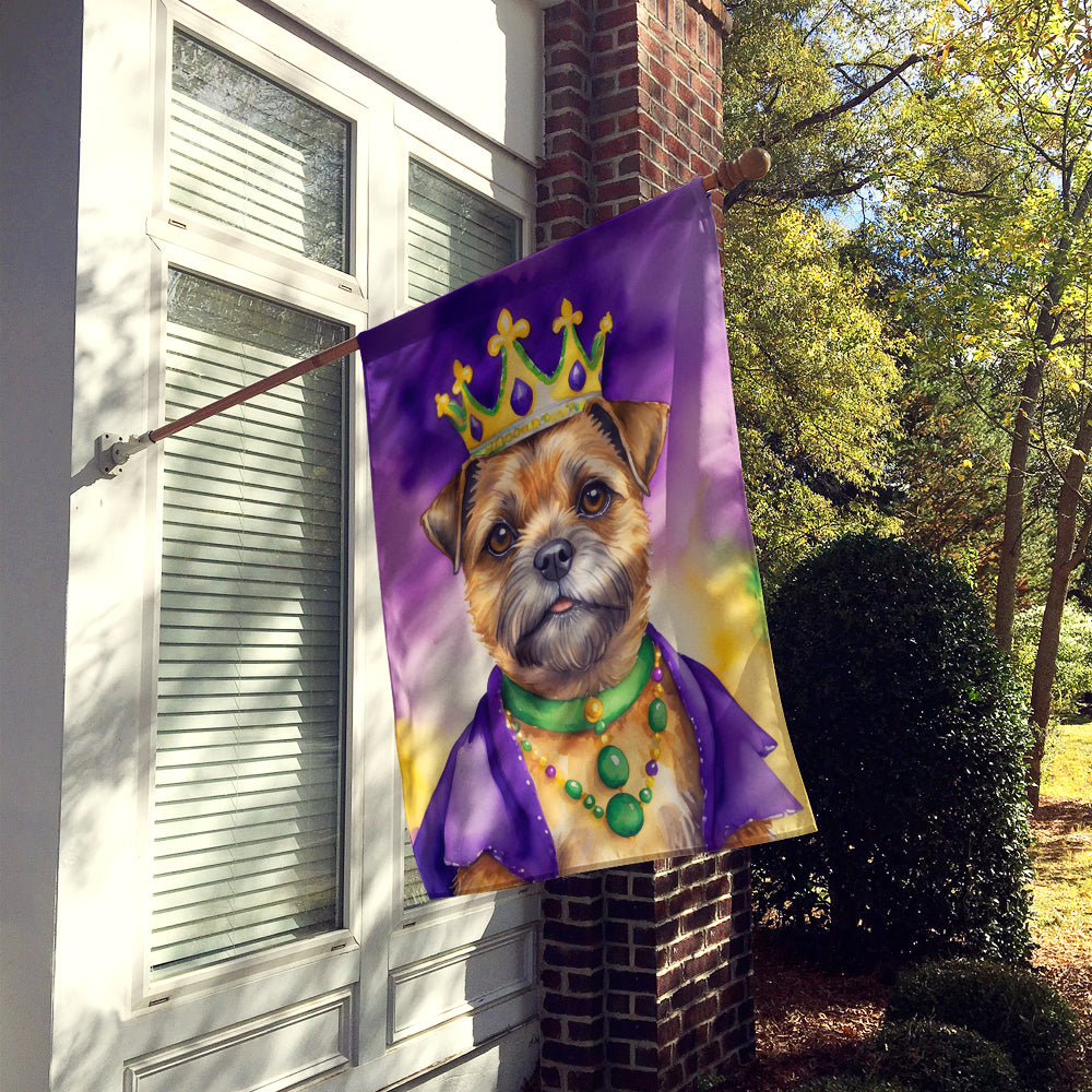 Border Terrier King of Mardi Gras House Flag