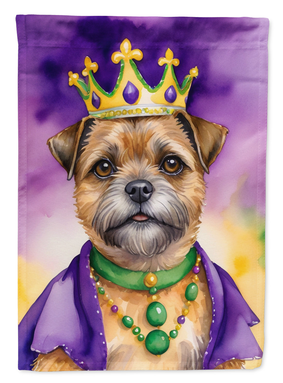 Buy this Border Terrier King of Mardi Gras Garden Flag