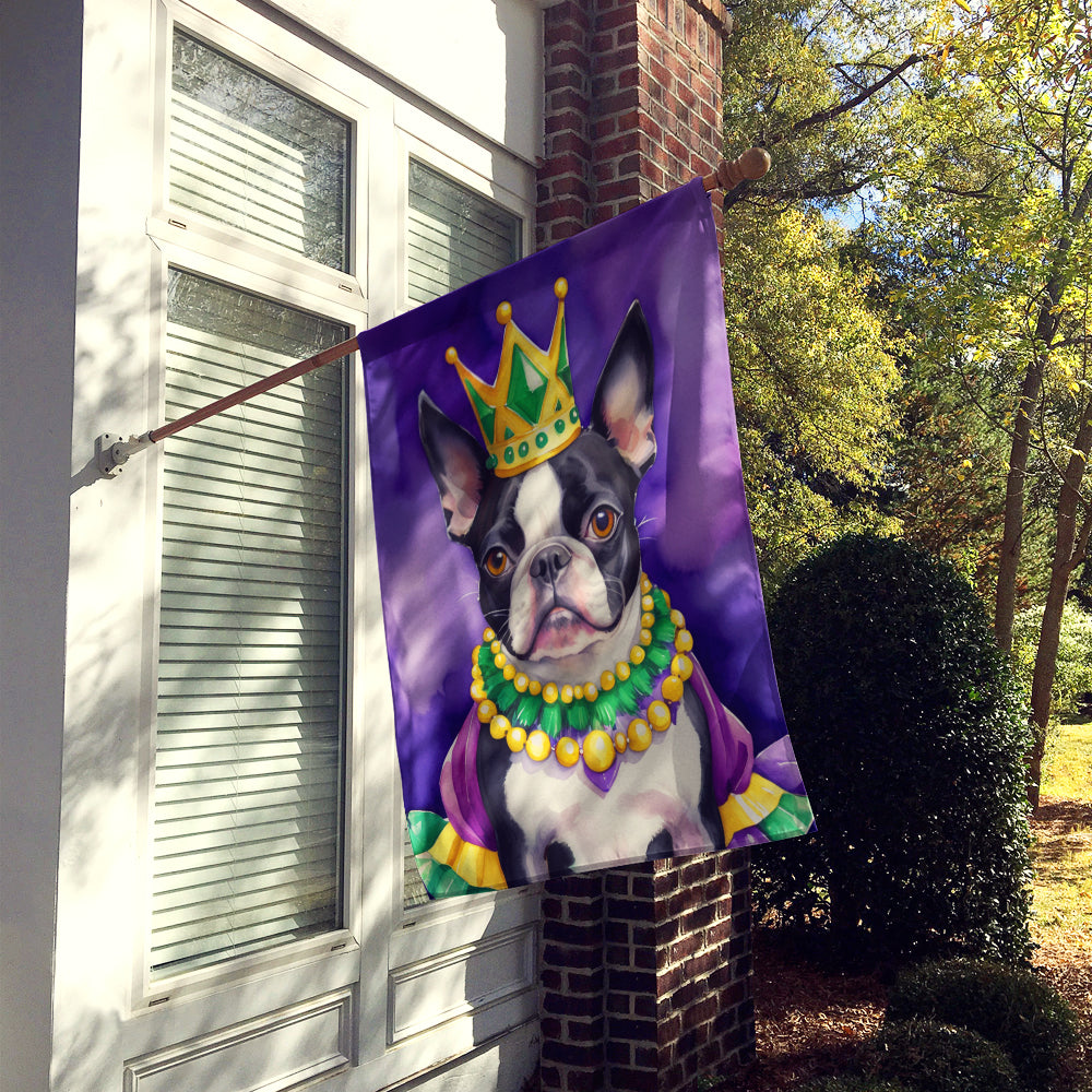 Boston Terrier King of Mardi Gras House Flag