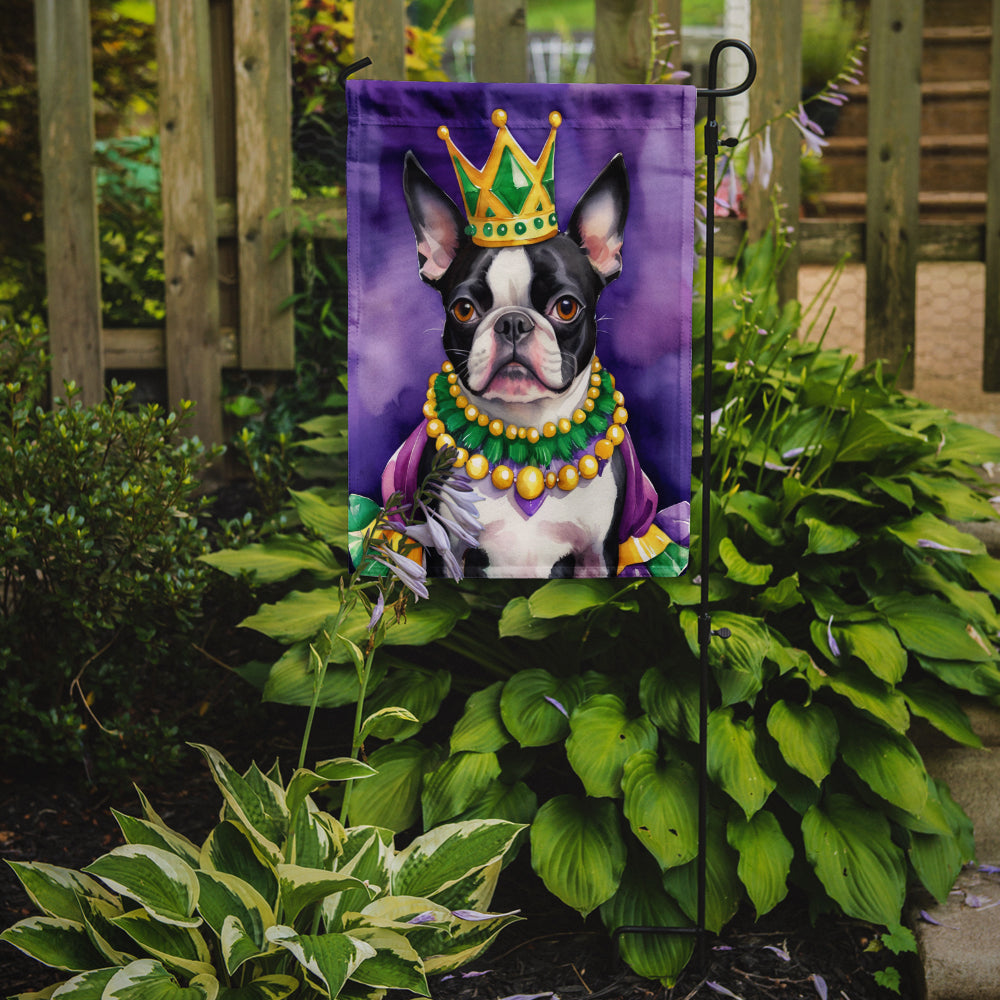 Buy this Boston Terrier King of Mardi Gras Garden Flag