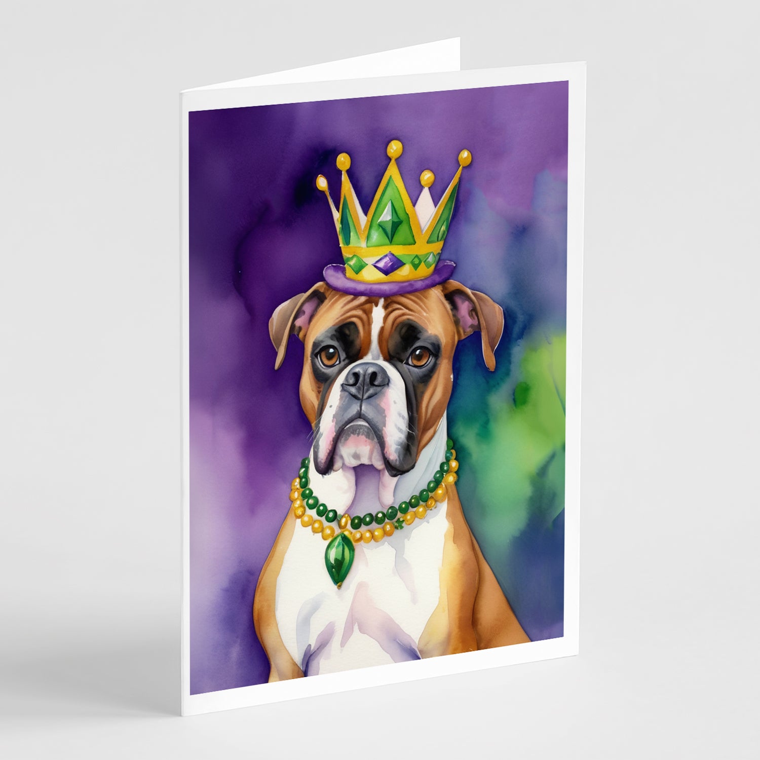 Buy this Boxer King of Mardi Gras Greeting Cards Pack of 8