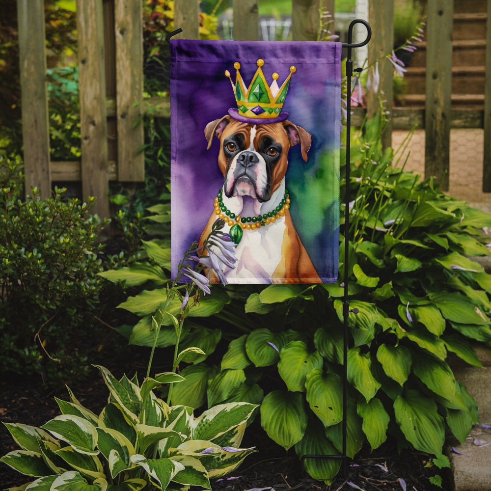 Boxer King of Mardi Gras Garden Flag