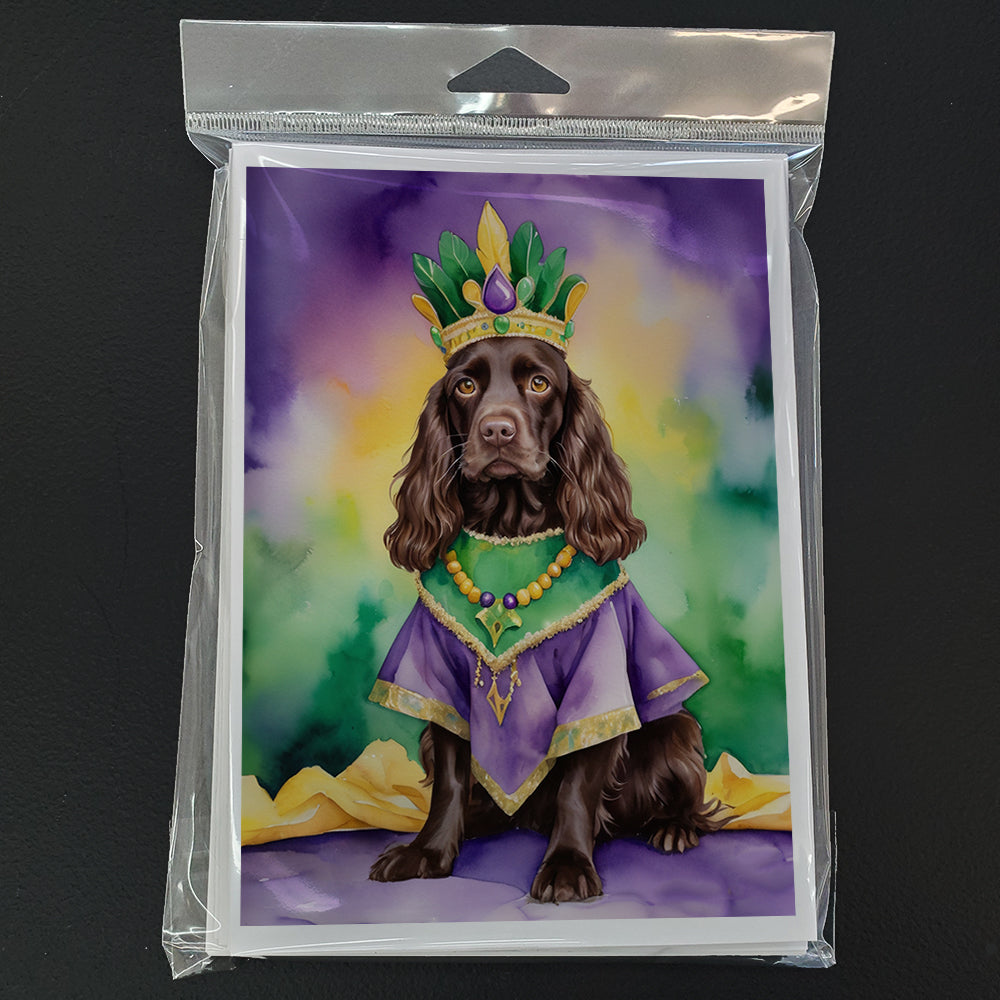 Boykin Spaniel King of Mardi Gras Greeting Cards Pack of 8
