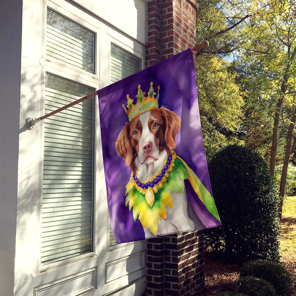 Caroline's Treasures Brittany Spaniel King of Mardi Gras House Flag