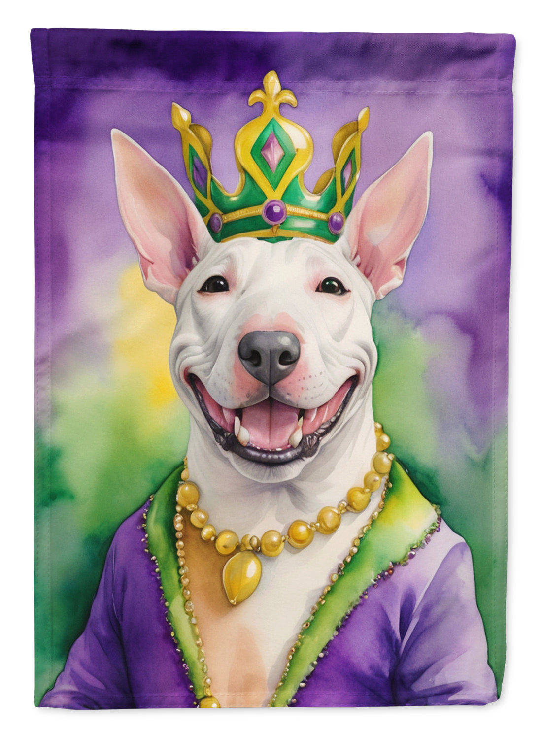 Buy this Bull Terrier King of Mardi Gras Garden Flag