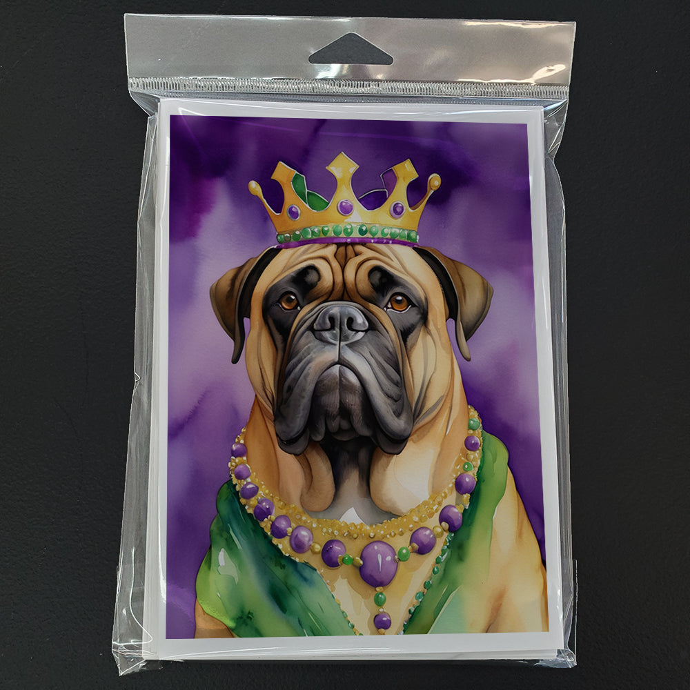 Bullmastiff King of Mardi Gras Greeting Cards Pack of 8