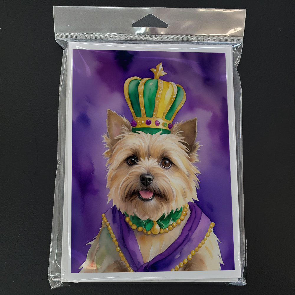 Cairn Terrier King of Mardi Gras Greeting Cards Pack of 8