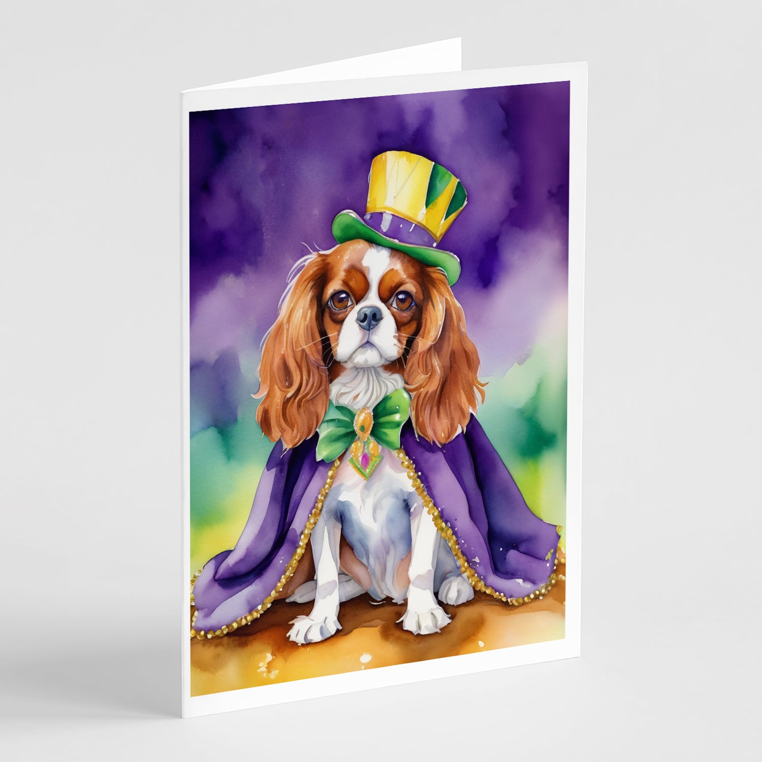 Buy this Cavalier Spaniel King of Mardi Gras Greeting Cards Pack of 8