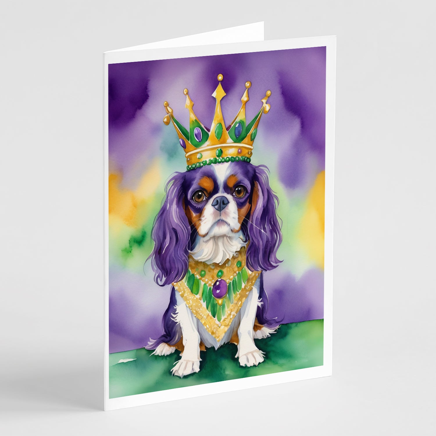 Buy this Cavalier Spaniel King of Mardi Gras Greeting Cards Pack of 8
